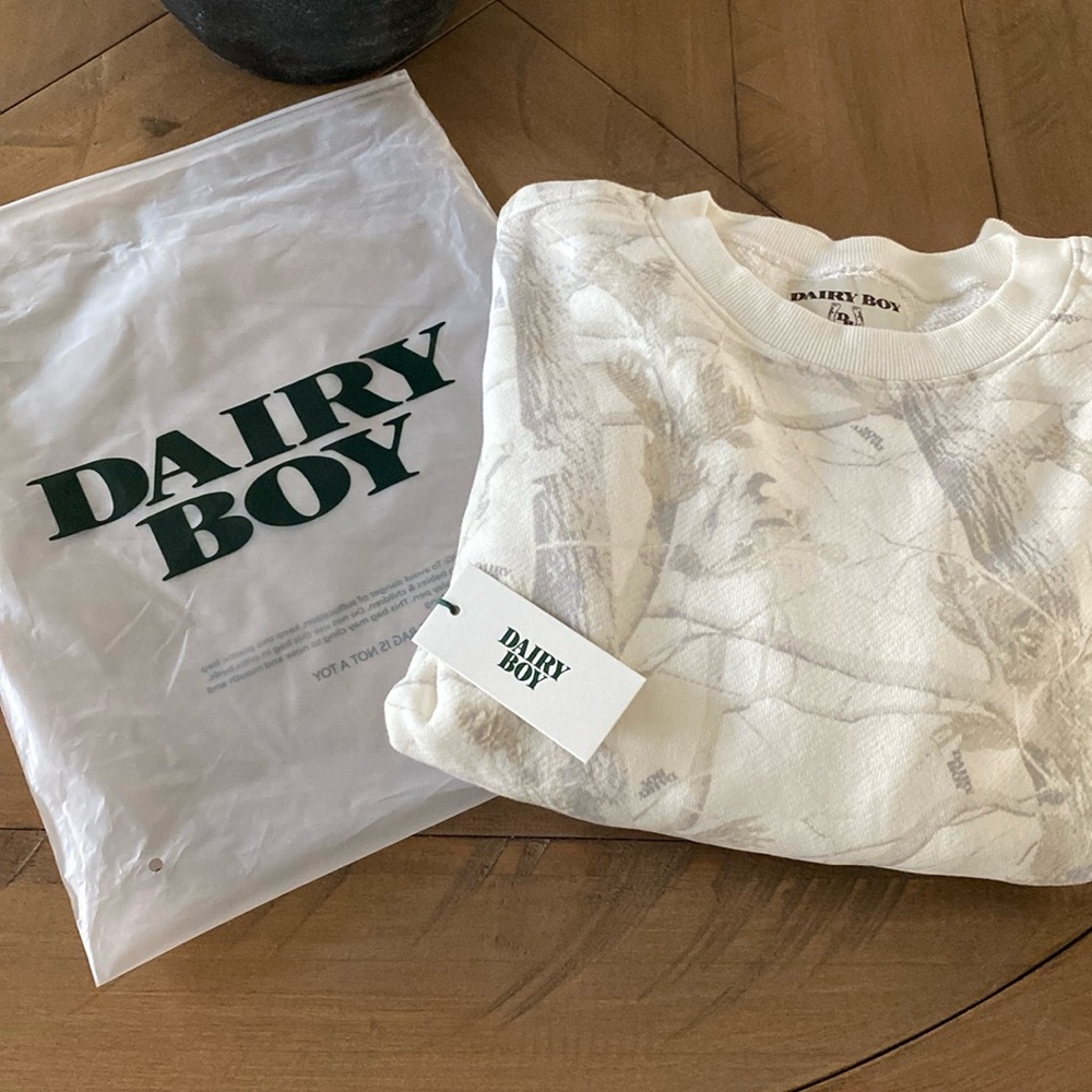 Dairy Boy - woodland Camo crewneck
